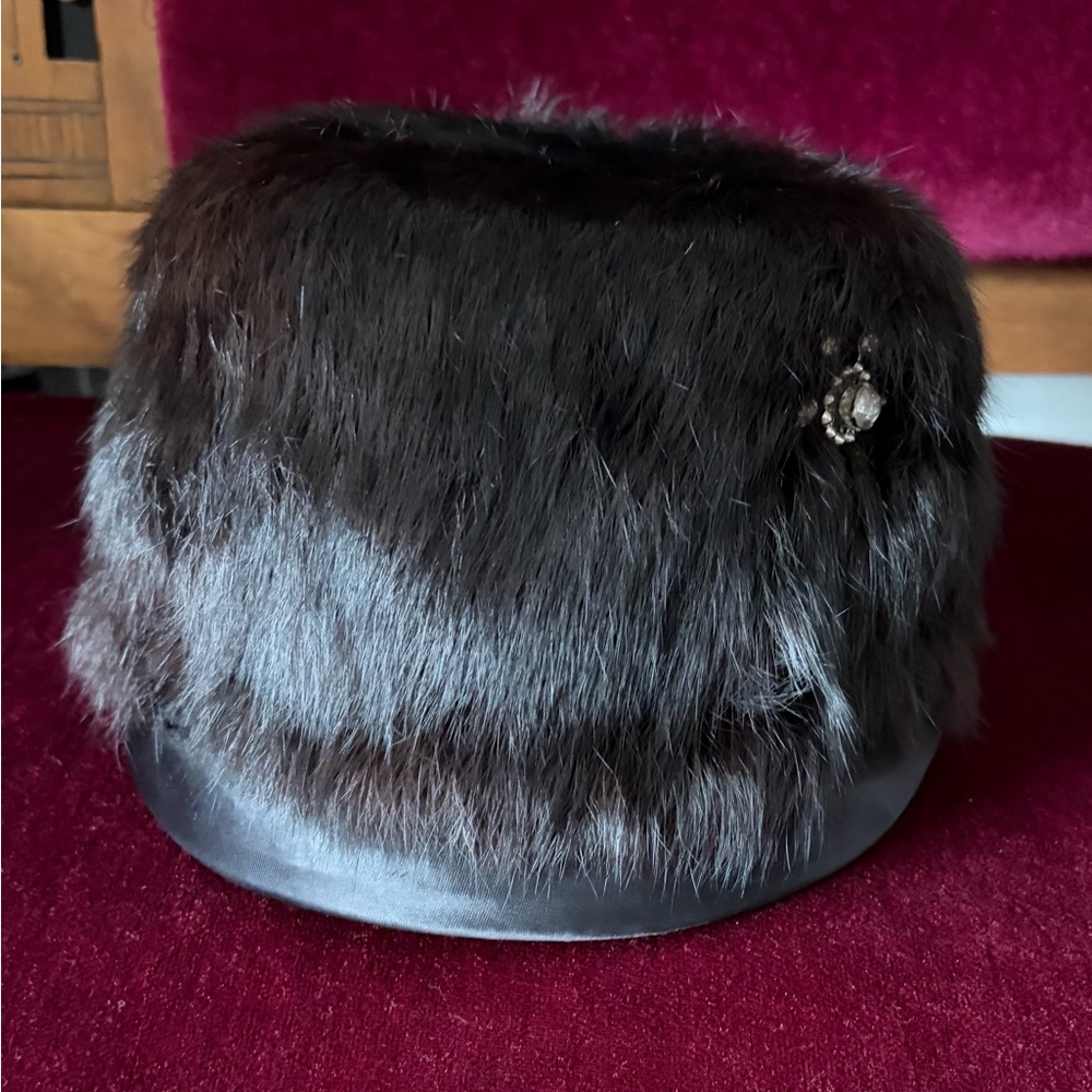 Vintage 50’s authentic black fur hat - Picture 2 of 8